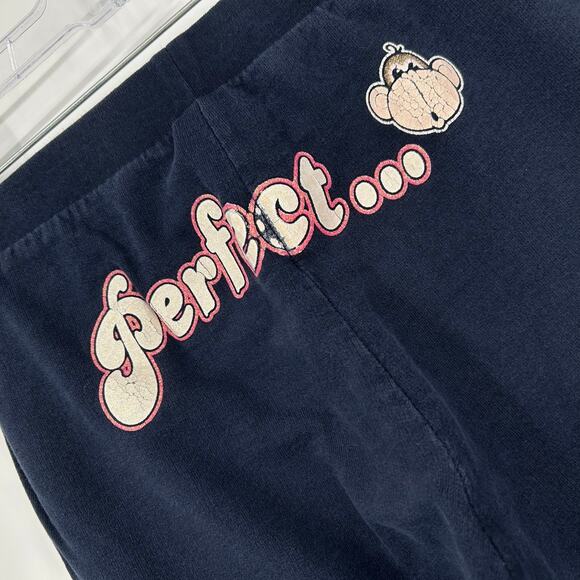 VTG y2k Women's Blue Pink Bobby Jack Style 'Perfection' Wide Leg Sweatpants Sz S - Picture 4 of 9